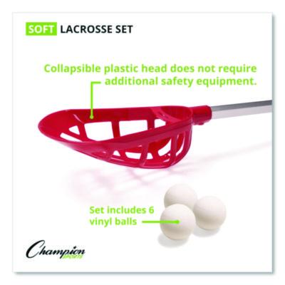 Champion Sports Soft Lacrosse Set, 6 Balls/12 Sticks (CSILAXSR) CSILAXSR