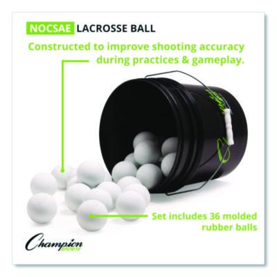 Champion Sports Bucket of Lacrosse Balls, Regulation Size, White, 36 Balls/Bucket (CSILBWN36) CSILBWN36