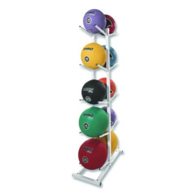 Champion Sports Double Medicine Ball Tree, 12" x 23" x 51", White (CSIMBR2) CSIMBR2