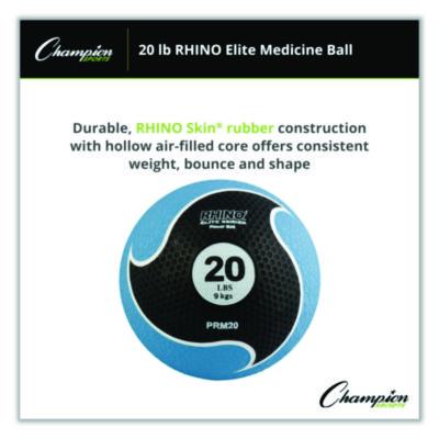 Champion Sports Rhino Elite Medicine Ball, 20 lb, Blue (CSIPRM20) CSIPRM20