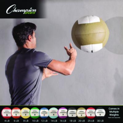 Champion Sports Rhino Promax Medicine Ball, 14 lb, Light Blue (CSIRPX14) CSIRPX14