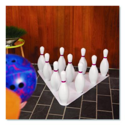Champion Sports Plastic Bowling Pin Set, White, 10/Set (CSIBP10) CSIBP10
