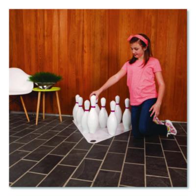 Champion Sports Plastic Bowling Pin Set, White, 10/Set (CSIBP10) CSIBP10