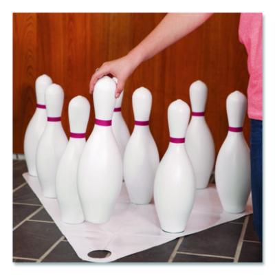 Champion Sports Plastic Bowling Pin Set, White, 10/Set (CSIBP10) CSIBP10