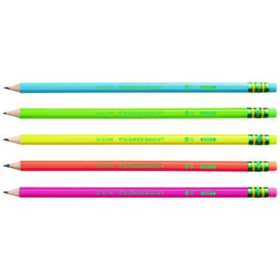 Pre-Sharpened Pencil, 2.2 mm, HB (#2), Black Lead, Neon Assorted Barrel Colors, 18/Pack