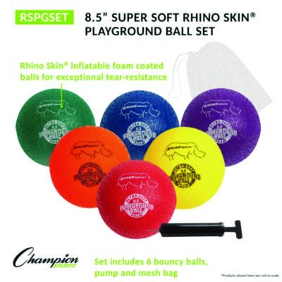 Champion Sports Rhino Soft Playground Ball Set, 8.5" Diameter, Assorted Colors, 6/Set (CSIRSPGSET) CSIRSPGSET