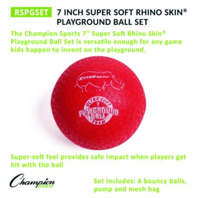 Champion Sports Rhino Soft Playground Ball Set, 8.5" Diameter, Assorted Colors, 6/Set (CSIRSPGSET) CSIRSPGSET
