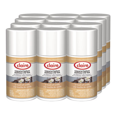 Metered Air Freshener, Vanilla Scent, 7 oz Aerosol Spary, 12/Carton