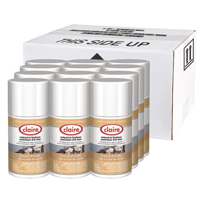 Metered Air Freshener, Vanilla Scent, 7 oz Aerosol Spary, 12/Carton