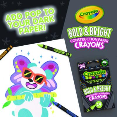 Bold and Bright Construction Paper Crayons, Assorted Colors, 24/Box