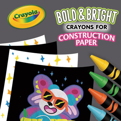 Bold and Bright Construction Paper Crayons, Assorted Colors, 24/Box