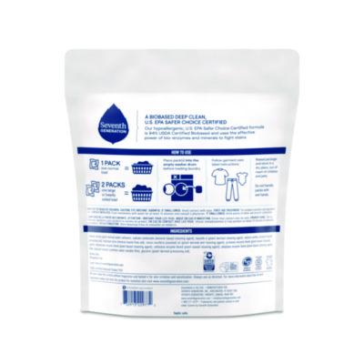 Natural Laundry Detergent Packs, Powder, Unscented, 45 Packets/pack