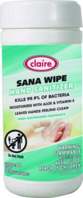 Sana Wipe, 8 x 6, Fresh Wintergreen Scent, White, 6/Carton