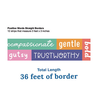 Straight Borders, 12-Piece Set, Motivational: Positive Words, 3