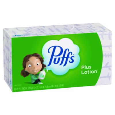 Plus Lotion Facial Tissue, 2-Ply, White, 124 Sheets/Box, 24 Boxes/Carton