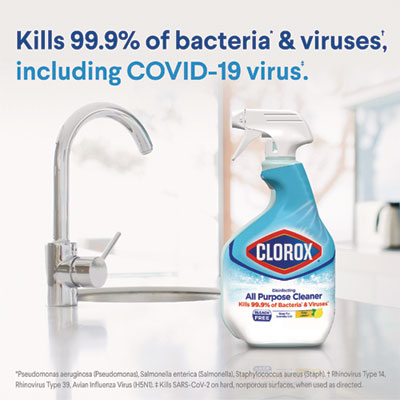 Disinfecting All Purpose Cleaner Spray, Crisp Lemon Scent, 32 oz Bottle, 9/Carton