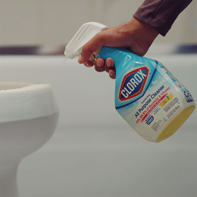 Disinfecting All Purpose Cleaner Spray, Crisp Lemon Scent, 32 oz Bottle, 9/Carton