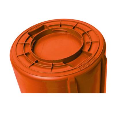 Trash Can: 44 gal, Round, Orange