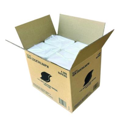 Cocktail Napkins, 1-Ply, 9w x 9d, White, 500/Pack, 8 Packs/Carton