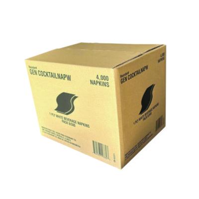 Cocktail Napkins, 1-Ply, 9w x 9d, White, 500/Pack, 8 Packs/Carton