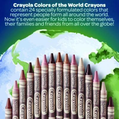 Colors of the World Crayons, Assorted, 24/Pack