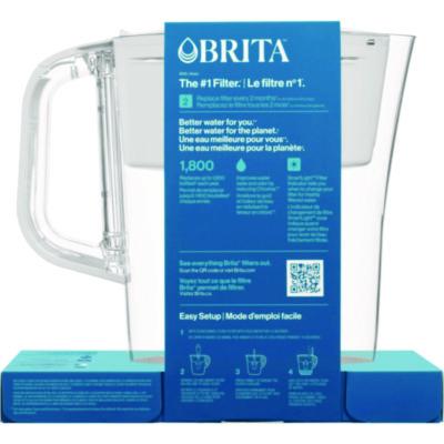 Small 6-Cup Water Filter Pitcher with 1 Standard Filter, Bright White/Clear