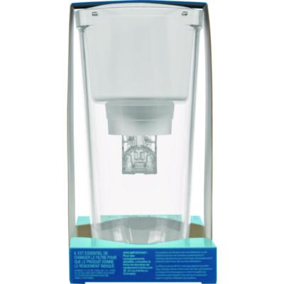 Small 6-Cup Water Filter Pitcher with 1 Standard Filter, Bright White/Clear