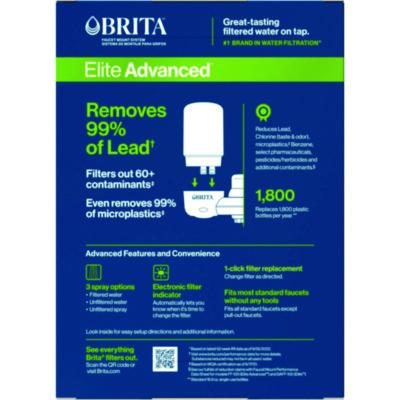 Water Faucet Mount Filtration System, Filter Change Reminder, White