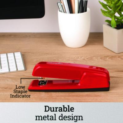 747 Business Full Strip Desk Stapler, 30-Sheet Capacity, Rio Red