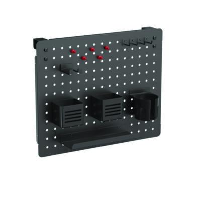 Pegboard Organizer, Three Compartments, 20.58 x 1 x 17, Black, Steel