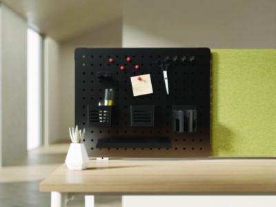 Pegboard Organizer, Three Compartments, 20.58 x 1 x 17, Black, Steel