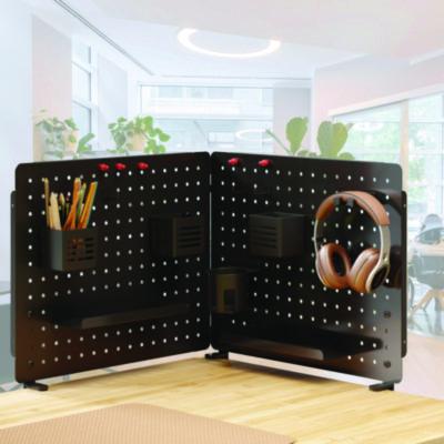 Pegboard Organizer, Three Compartments, 20.58 x 1 x 17, Black, Steel