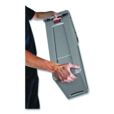 Trash Can: 16 gal, Rectangle, Gray