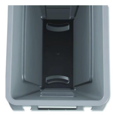 Trash Can: 16 gal, Rectangle, Gray