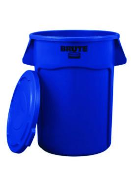 BRUTE Self-Draining Flat Top Lid for 55 gal Round Brute Containers, 26.75