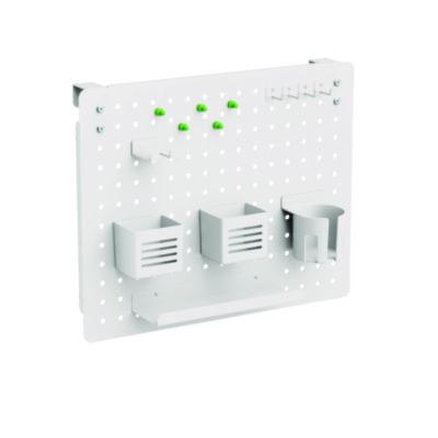 Pegboard Organizer, Three Compartments, 20.58 x 1 x 17, White, Steel