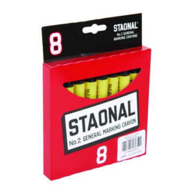 Staonal Marking Crayons, Black, 8/Box