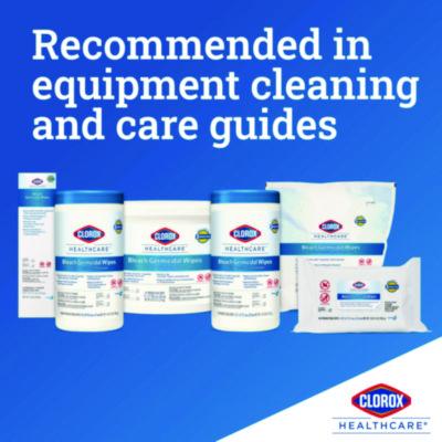 Bleach Germicidal Wipes, 1-Ply, 6 x 5, Unscented, White, 150/Canister, 6 Canisters/Carton