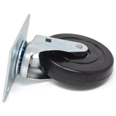 5-Inch Swivel Plate Caster, Black