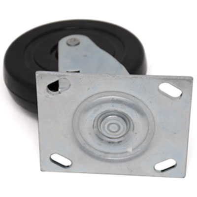 5-Inch Swivel Plate Caster, Black