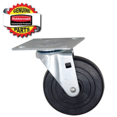 5-Inch Swivel Plate Caster, Black