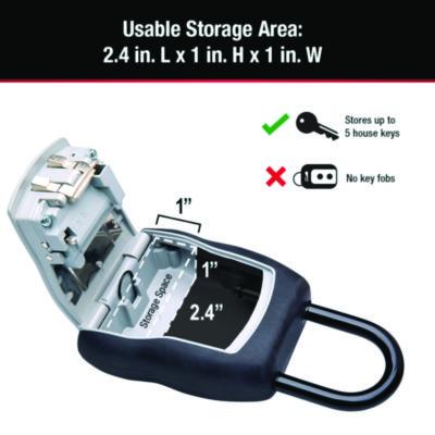 Locking Combination 5 Key Steel Box, 3.25