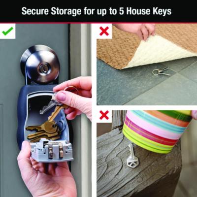 Locking Combination 5 Key Steel Box, 3.25