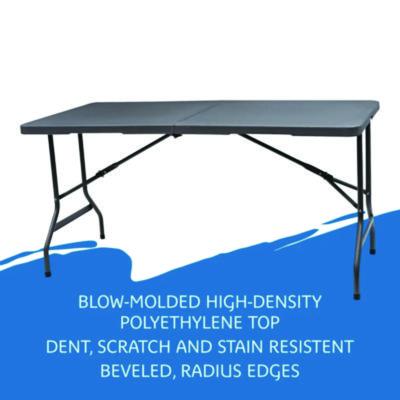 IndestrucTable Classic Bi-Folding Table, Rectangular, 60