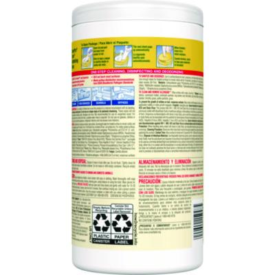 Disinfecting Wipes, 1-Ply, 7 x 8, Lemon Fresh, White, 75/Canister