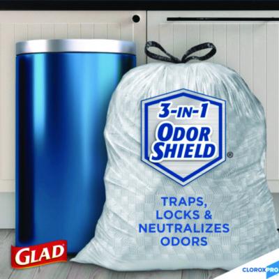 CloroxPro ForceFlex Tall Kitchen Drawstring Trash Bags, 13 gal, 23.75 x 24.88, Gray, 100/Box