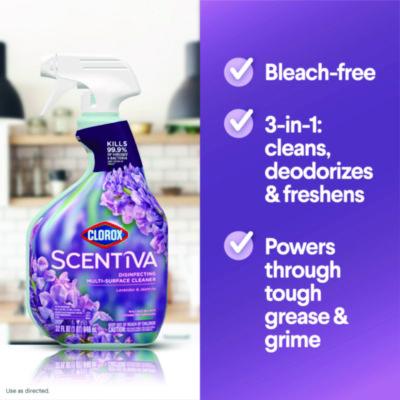 Scentiva Disinfecting Multi-Surface Cleaner, Bleach Free, Lavender and Jasmine, 32 oz Spray Bottle