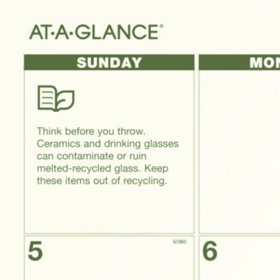 Recycled Monthly Desk Pad, 22 x 17, Sand/Green Sheets, Black Binding, Black Corners, 12-Month (Jan to Dec): 2025