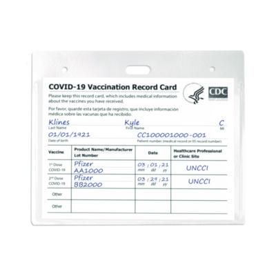 Secure Top Heavy-Duty Badge Holders, Horizontal, 4w x 3h, Clear, 25/Pack