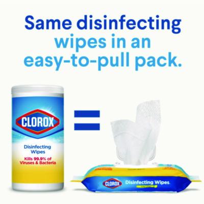 Disinfecting Cleaning Wipes, Flex Pack, 1-Ply, 8 x 7, Fresh Scent, White, 75 Towels/Box